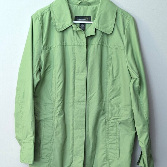 Eddie Bauer Women's Mid Length Fall/Spring Light Sage Green Jacket. Size Large - Picture 4 of 5